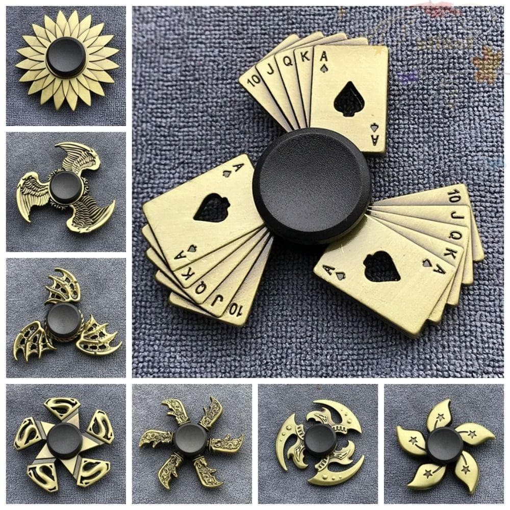 Fidget Spinner , Girador De Dedo De Metal Colorido De Latão , Brinquedo De Quebra-Cabeça Tdah Ansiedade Legal Exterior S