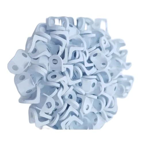 Kit 100 Cantoneira Suporte Cadeirinha 2 Furos Branca / Fixação Marcenaria
