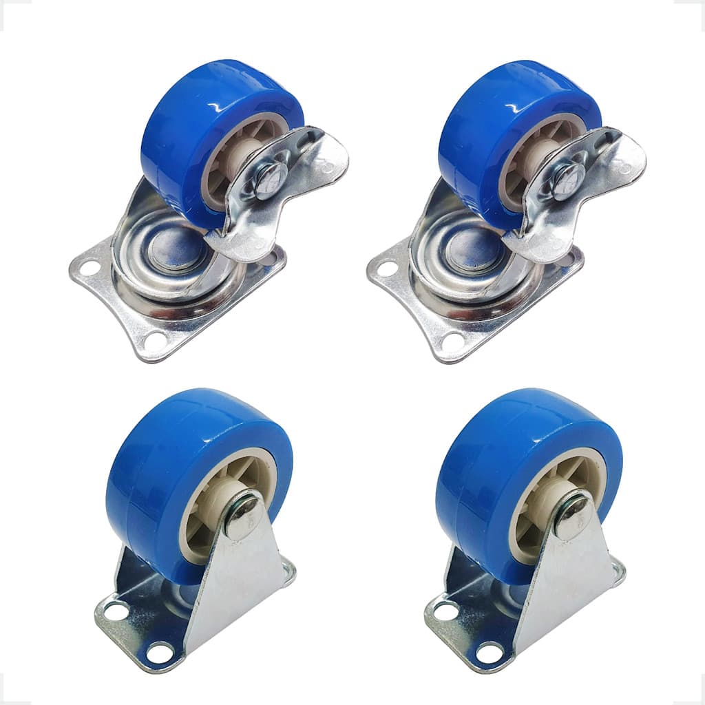 Kit 4 Rodas Giratorias Resistente Cadeira Mesa 1.5 C/freio Reforçada Alta Durabilidade Novo