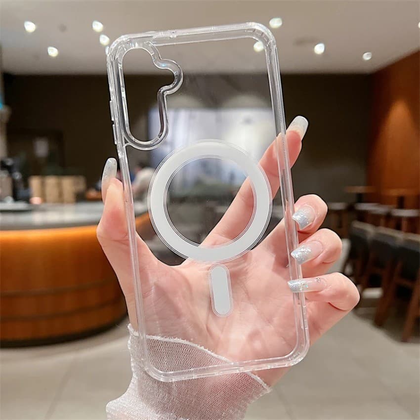 Para Samsung Galaxy A57 A37 A17 A07 A56 A36 A26 A16 A06 A55 A35 A25 A15 A05s A54 Transparente Acrílico Carregamento Sem