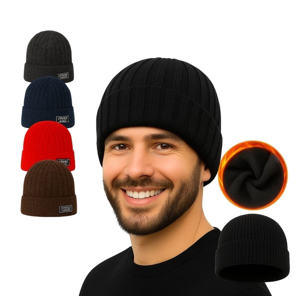 Kit 2 Touca Frio Masculina Forrada Lã Quente Gorro Aquece