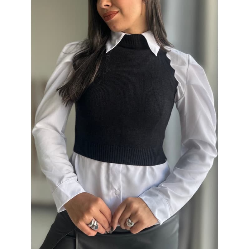 Colete MODAL Premium Tricot feminino Cropped Coletinho BRUNA moda blogueira gola alta básico tricô
