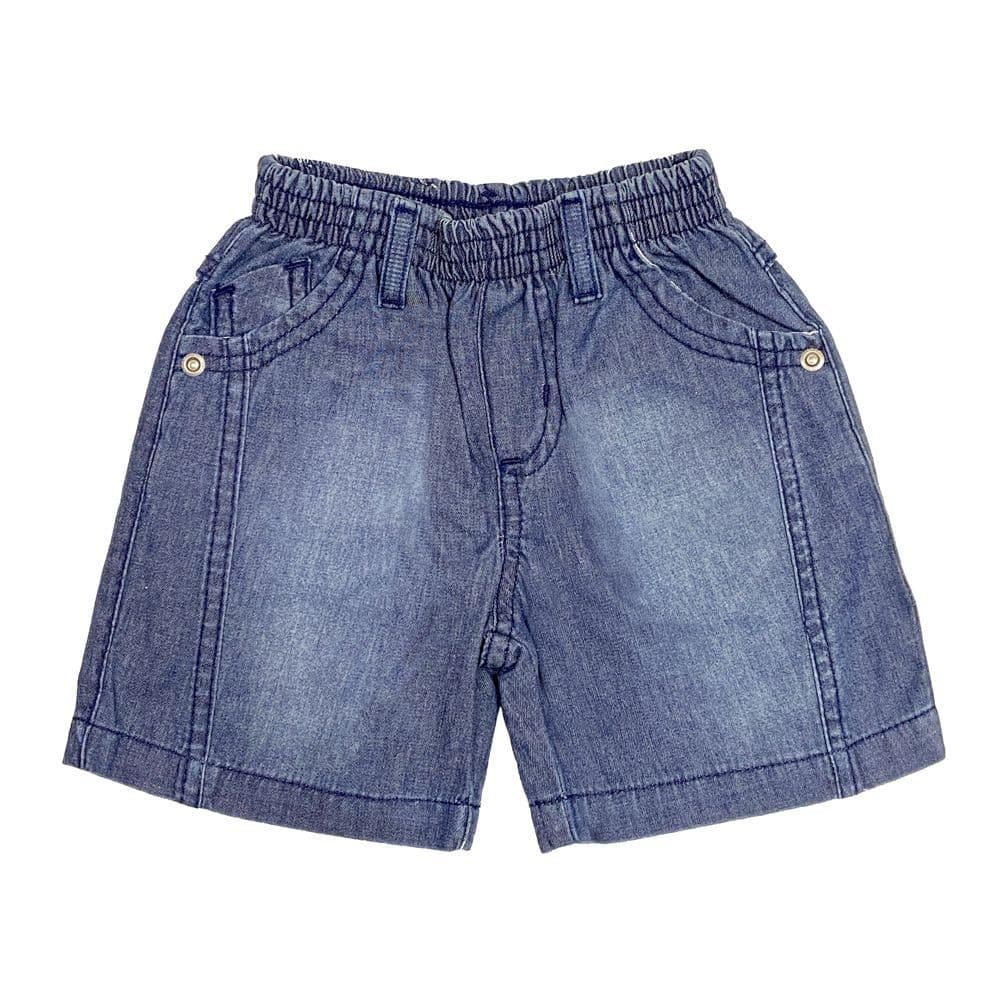 Shorts Bebê Look Jeans Básico Jeans