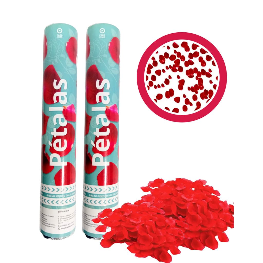 Kit com 2 Lança Confetes Pétalas de Rosa - Festas, Casamento