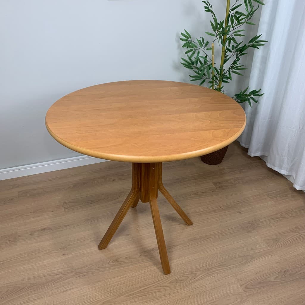 Mesa De Jantar De Madeira Maciça Redonda 90 Cm