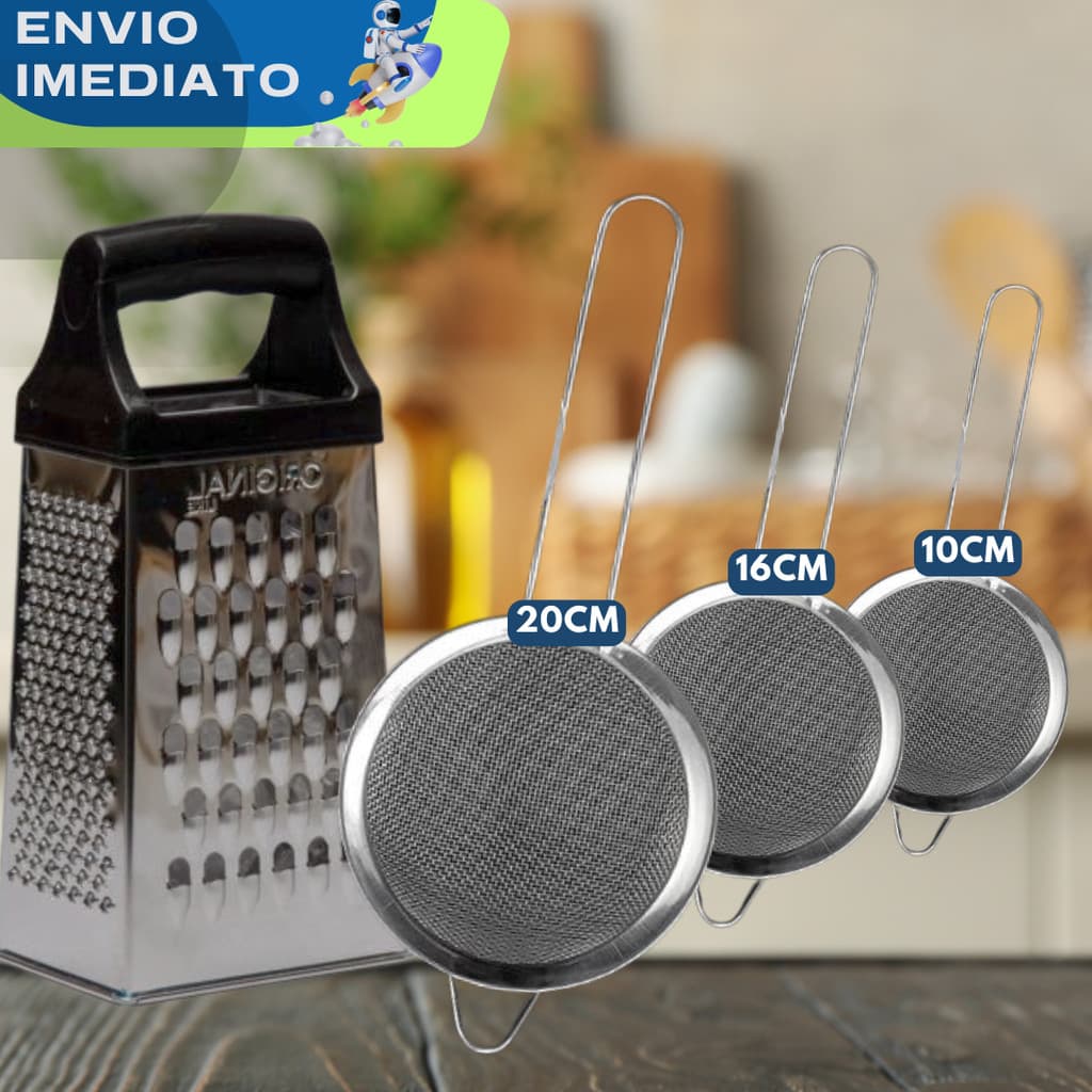 LIQUIDAÇÃO Utensílios Ralador Peneiras INOX 20cm 16cm 10cm Qualidade Premium Cozinha Restaurante Casa Suco Coador Legume