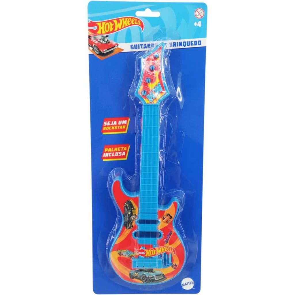 Guitarra Brinquedo Hot Wheels com Palheta
