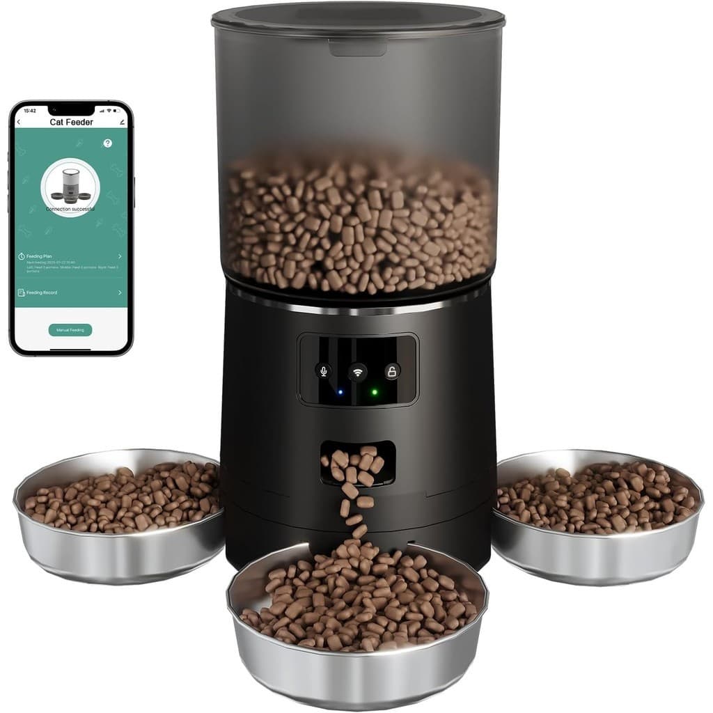 Newpet 6L três refeições Alimentador Comedouro Automático Wi-Fi Temporizador Para Cão Gato Wifi Tuya Control App- Bivolt