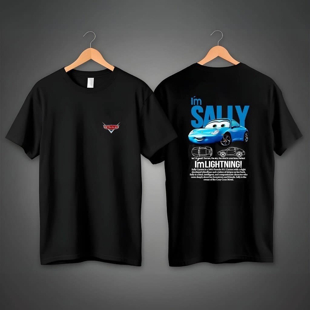 Camiseta Relâmpago Mcqueen OU Sally INDIVIDUAL Camisa 100% ALGODÃO Estampa Grande  Street Exclusiva Casual