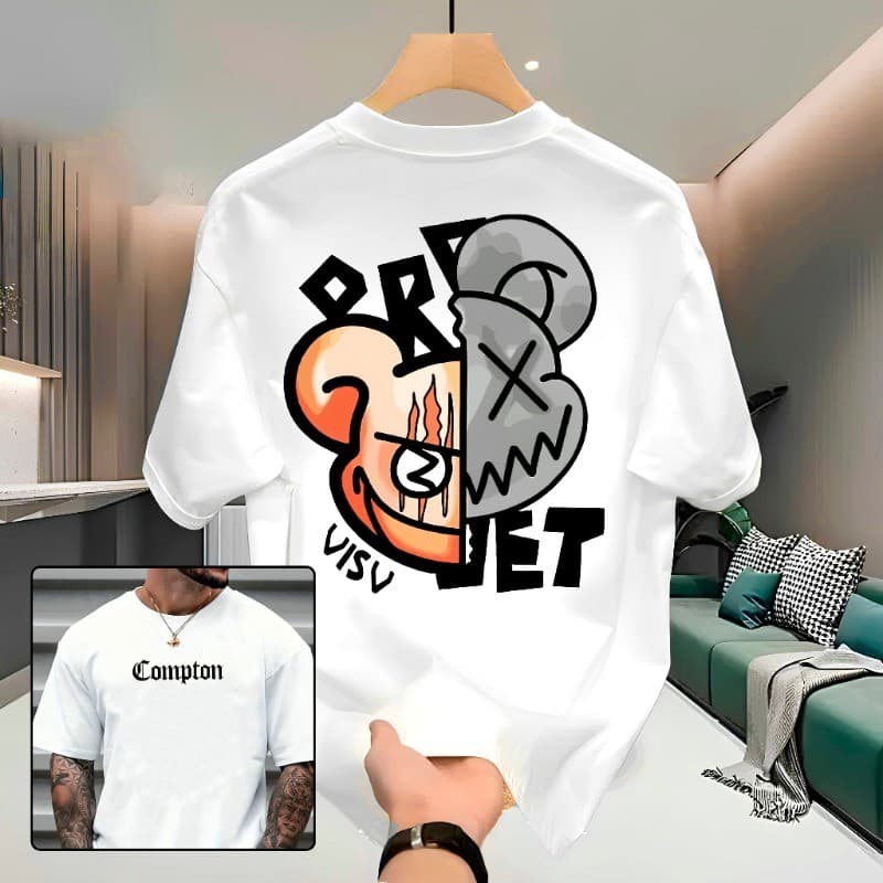 Camiseta Masculina Streetwear 100% Algodão Estampada Urso Bear Camisa Unissex Premium