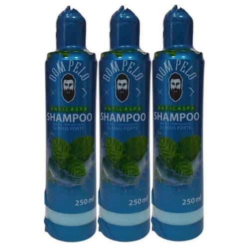 KIT 3 Shampoo Anticaspas 3 em 1 Dom Pelo BARBA, CABELO E BIGODE Pelo Original