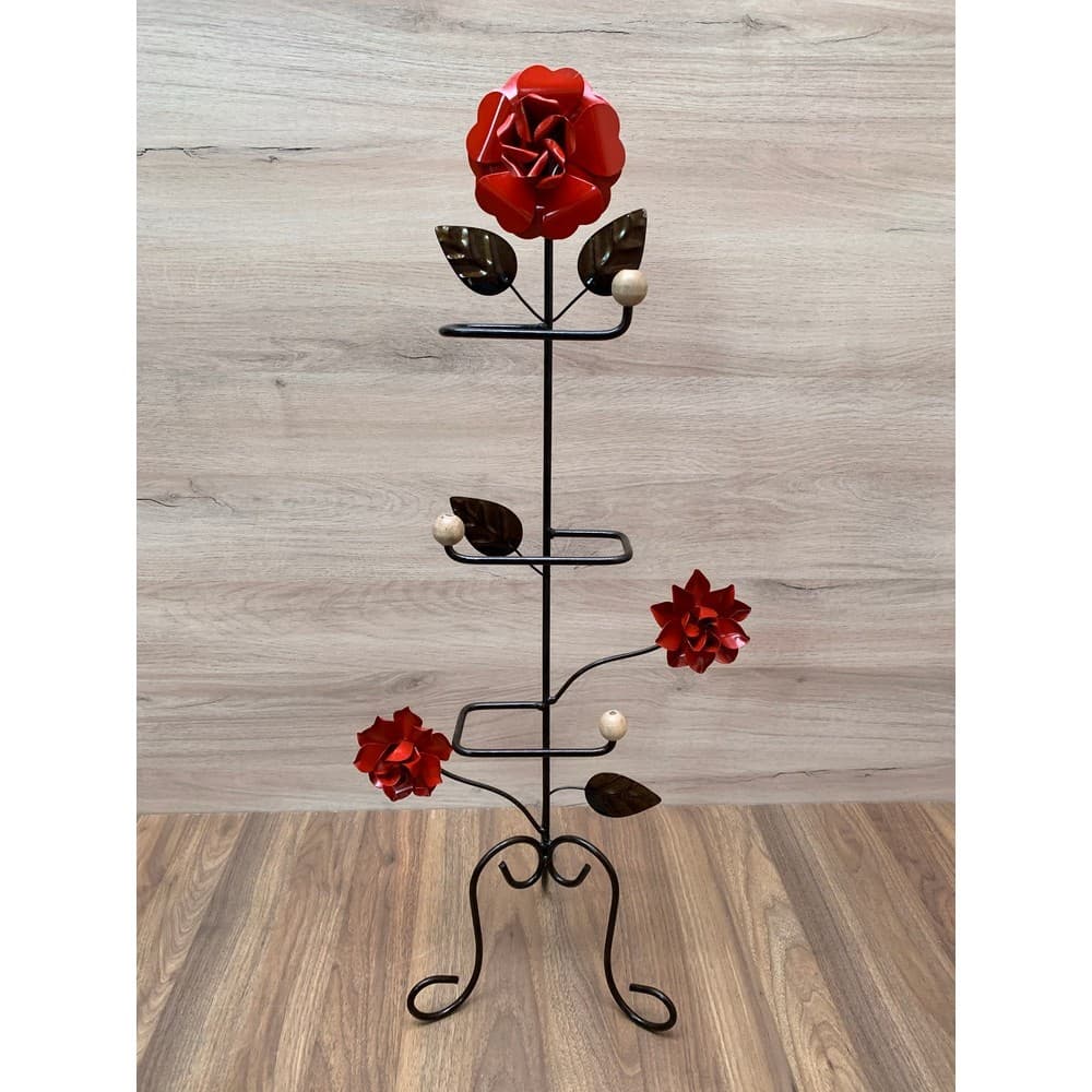 Porta Papel Higienico Ferro Antiferrugem Com Flor Resistente Decorativa