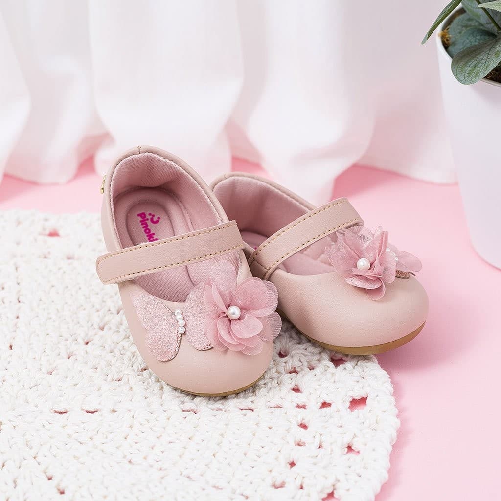 Sapatilha Bebê Menina Com Borboletas E Flor 3D - Luxo, Conforto E Charme Para Sua Princesa