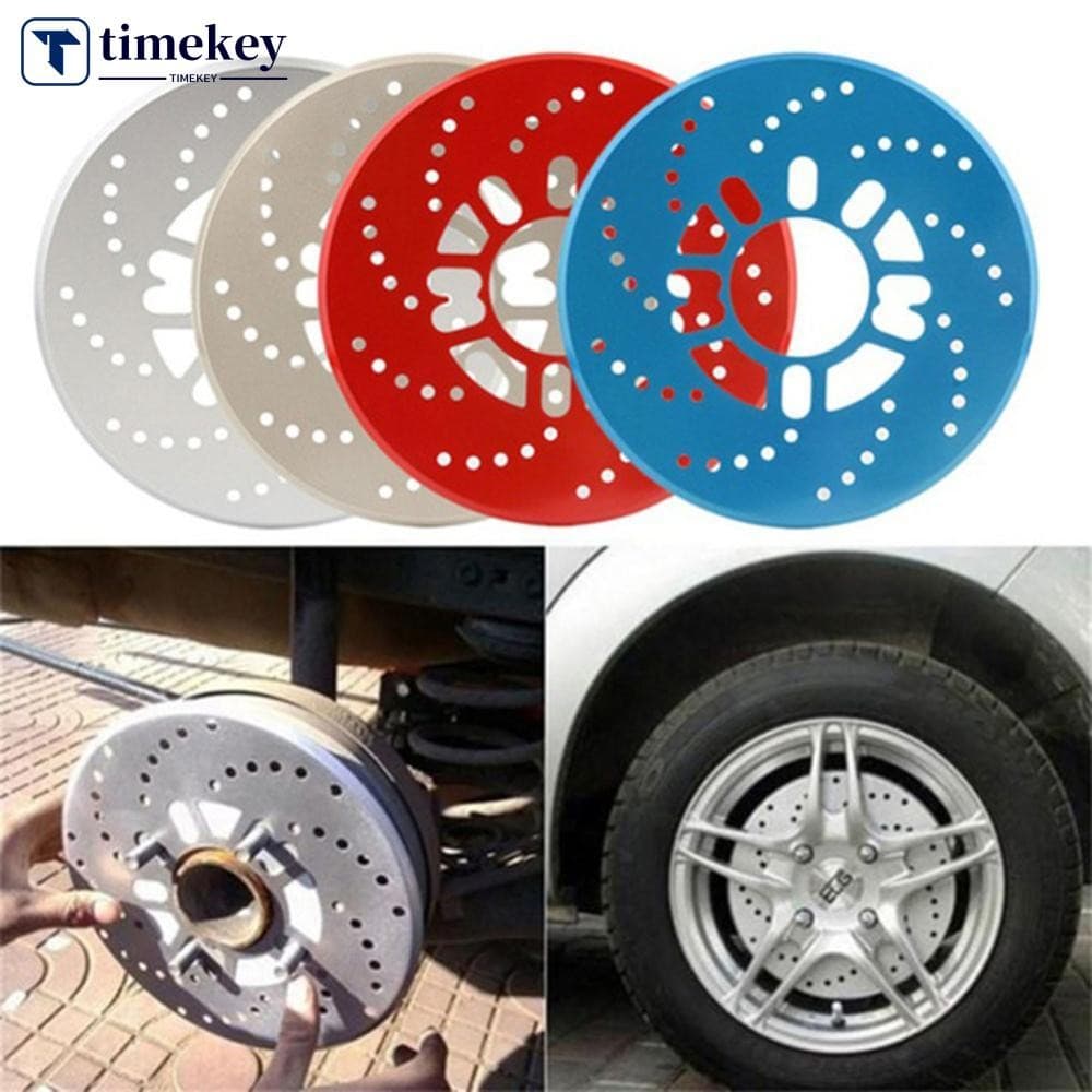 TIMEKEY 2 Pçs Carro Automotivo Liga De Alumínio Roda Freio A Disco Capa Modificação Freios Folha B2T6