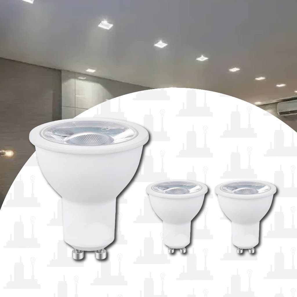 kit 3 Lâmpada Dicroica Led 4,5w/4,8w/6,5w/7w Mr16 Gu10 Bivolt 3000k 4000k 6000k Para Spot LEDFACTORY