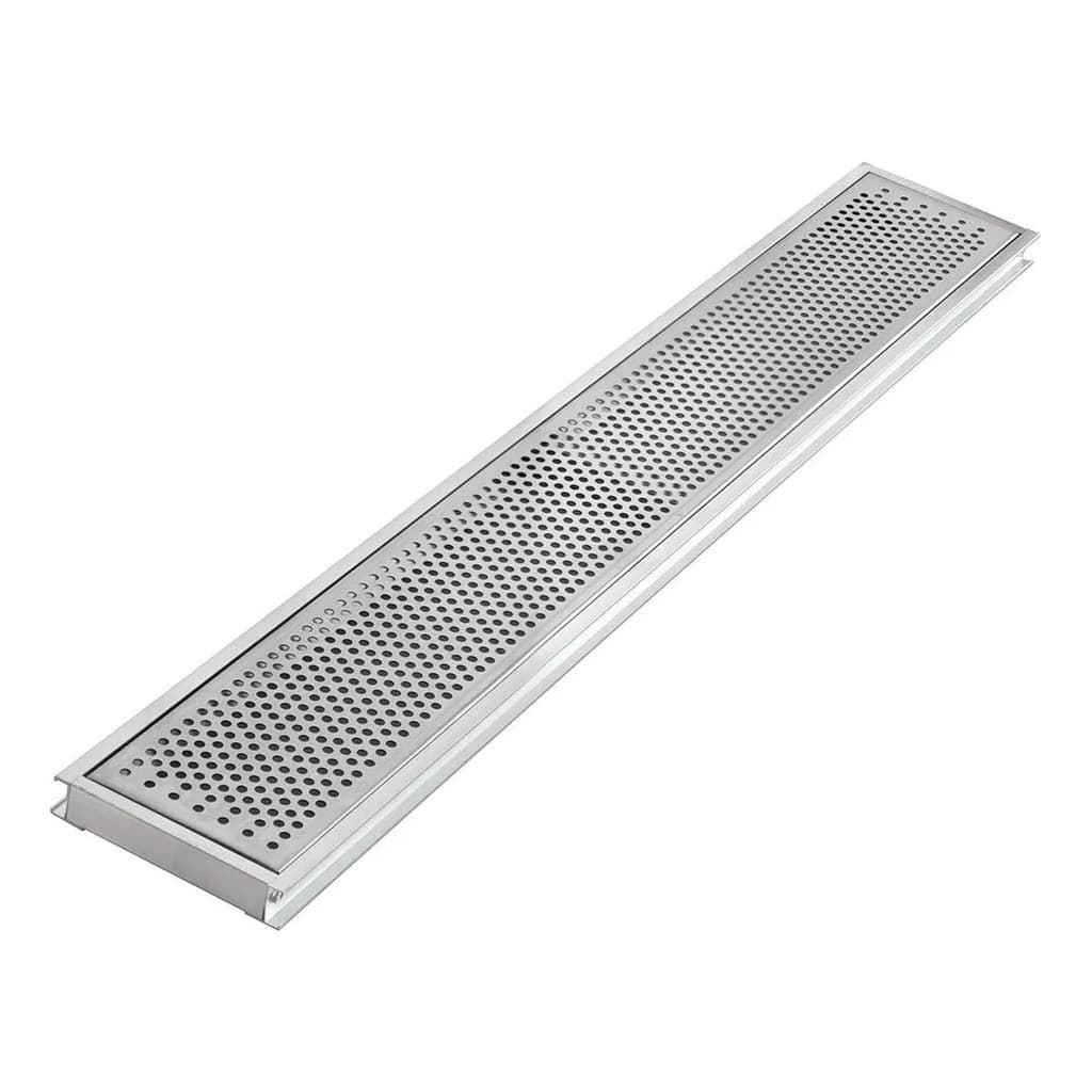 Ralo Linear Inox 15x80 Grelha Perfurada Drenagem Água pluvial Garagem Quintal JJM