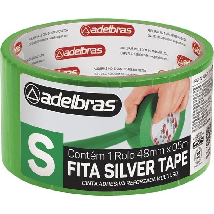 Fita de Alta Resistência Silver Tape Verde 48 mm x 5 m - Adelbras
