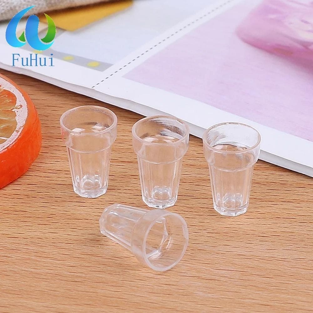 FUHUI 10 Pçs/Set Copo De Vinho Para Casa De Bonecas , Simulação De Água 1 : 12 Móveis Miniatura