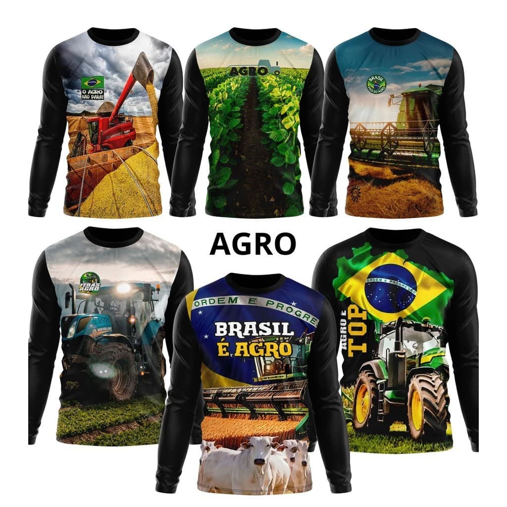 INFANTIL Camiseta Masculina e Feminina UV Estampa Agro Rural