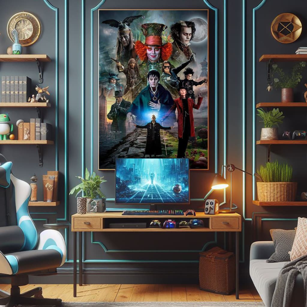 Quadro Decorativo GRANDE Alta Resolução Para Sala Quarto Escritório Personagens Jhonny Depp
