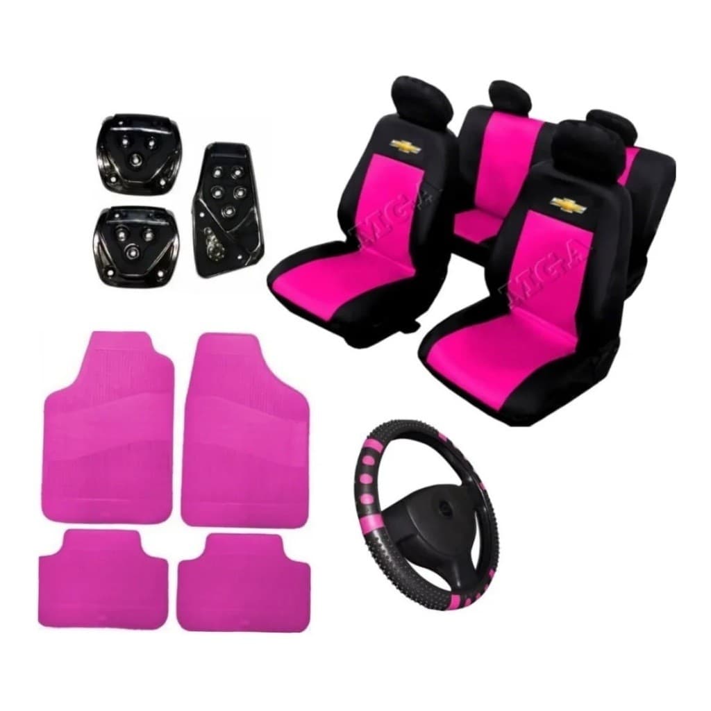 Kit capa banco carro +c/volante +pedaleira +tapete Chevrolet Prisma