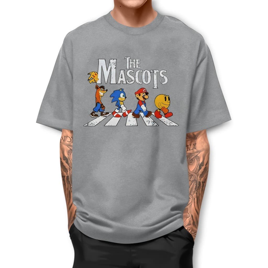 Camisa  THE MASCOTS Camiseta Puro Algodao Camisa Oversize Casual Winter A2