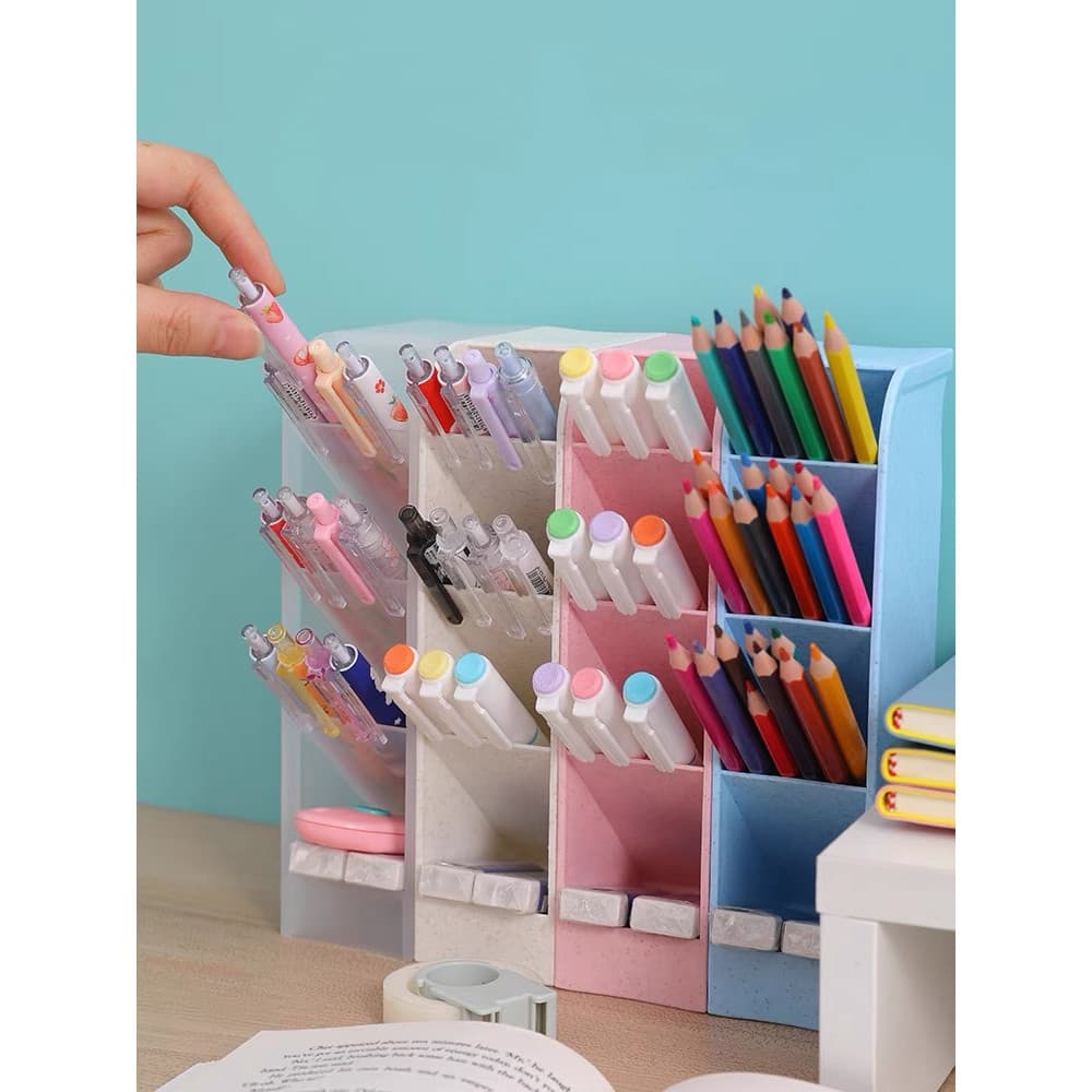 Organizador De Mesa Porta Lápis Caneta maquiagens 4 Divisórias Multiuso
