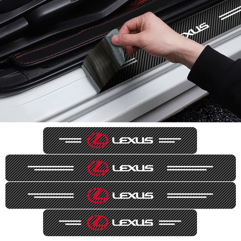 Adesivo De Proteção De Soleira De Porta De Fibra Rbon 4 Peças Acessórios De Carro Para Lexus CT200h ES250 IS250 IS200 GS
