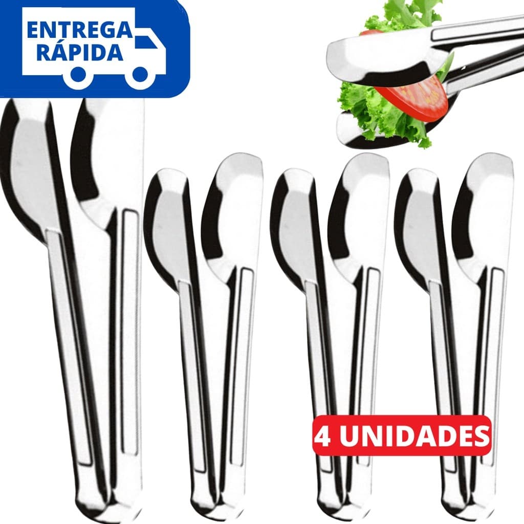 Kit 4 Pegadores Universal Para Comidas 100% Inox Premium Top