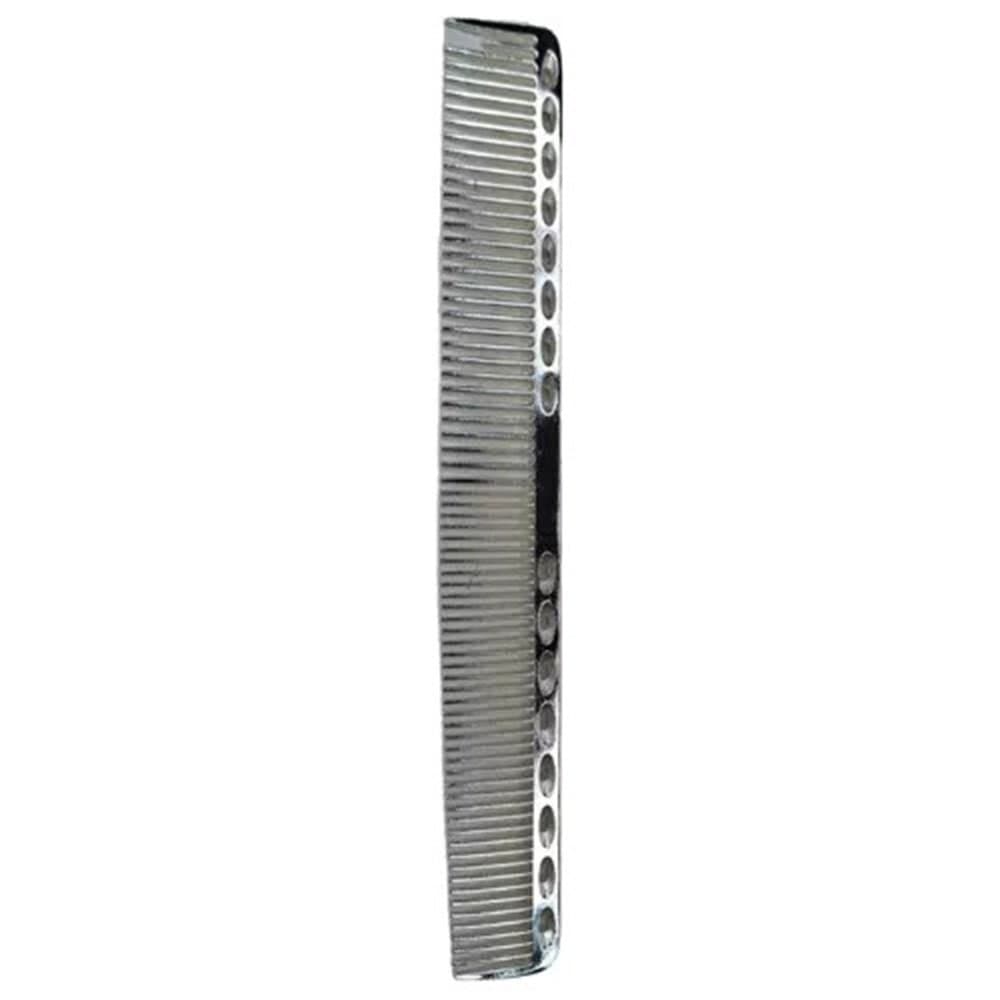 Pente de Metal 18cm Prata Profissional para Barbeiro e Cabelereiro cod 1836