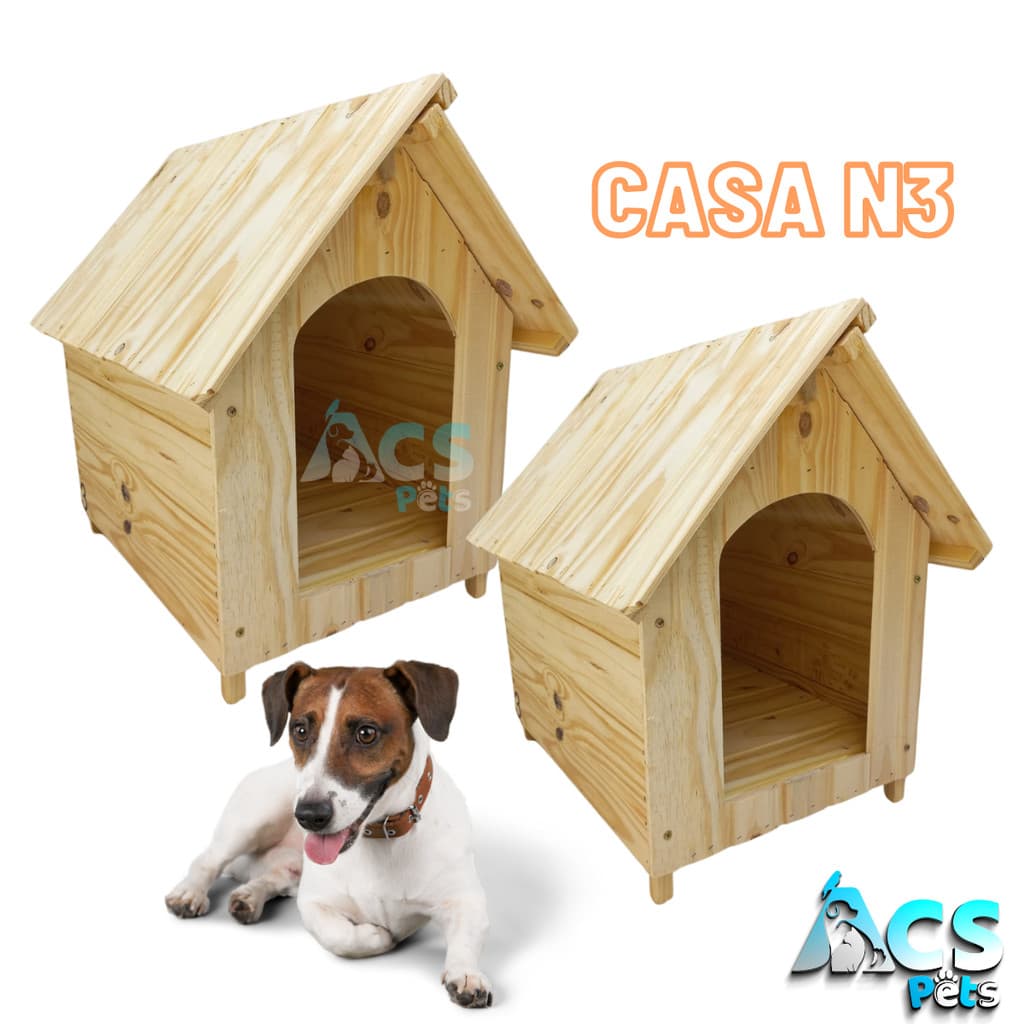 Kit 02 Casinha De Cachorro Casa De Madeira Pinus Para Cachorro N3