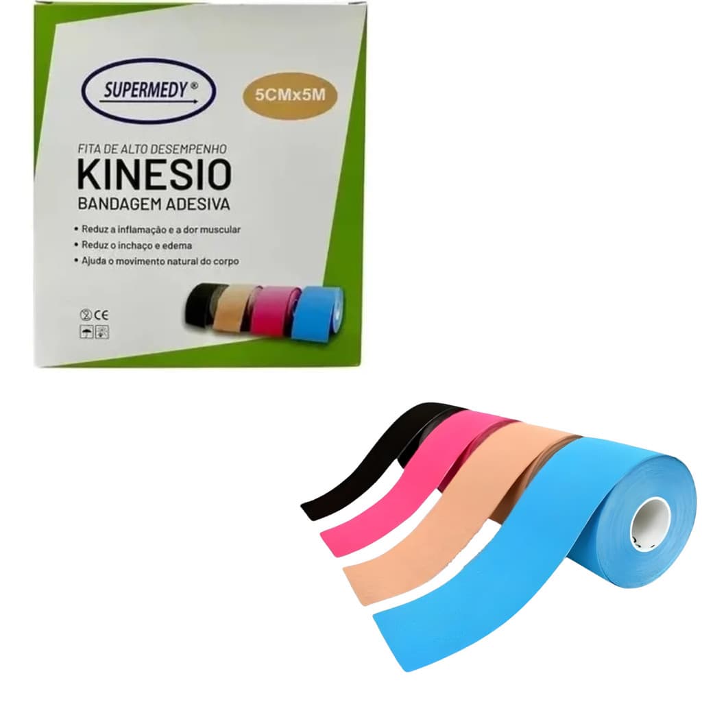 Bandagem Elastica Fita De Kinesio Recuperação Fisioterapia