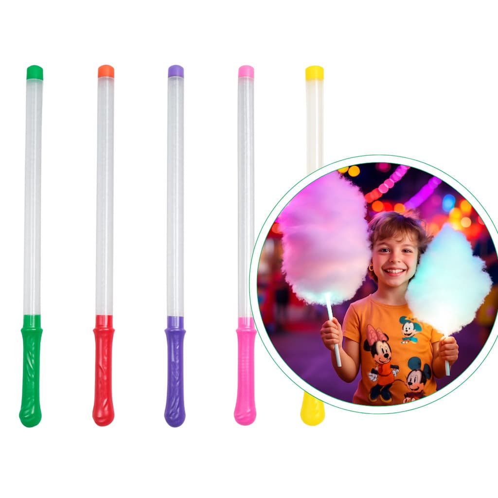 Bastão De Led Colorido Para Festas Algodão Doce 12 Unidades Brinquedo Infantil Enfeite