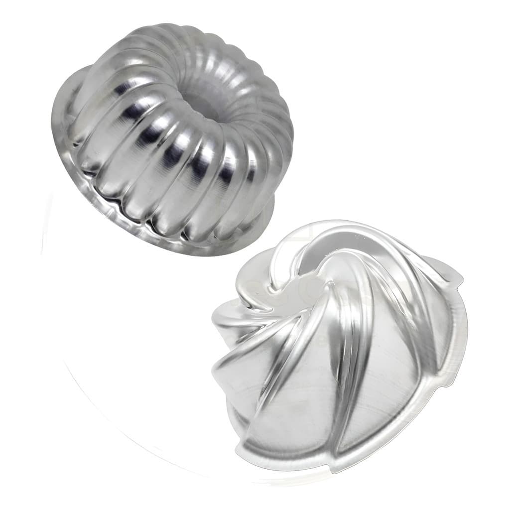 Formas Alum. Premium Bolo, Suíça 2(20x8cm)+ Vulcão (21x9cm)