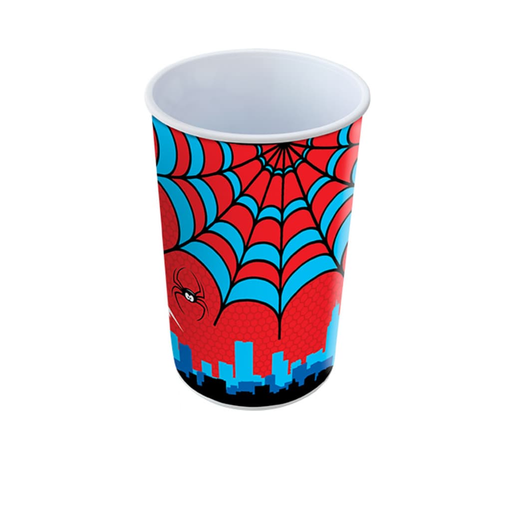Kit 2 Copo Plástico 550ml Label Menino Vermelho e Azul 9x9x13cm