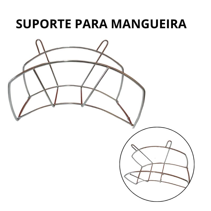Suporte  para Mangueira Enrolador Jardim  Cromado