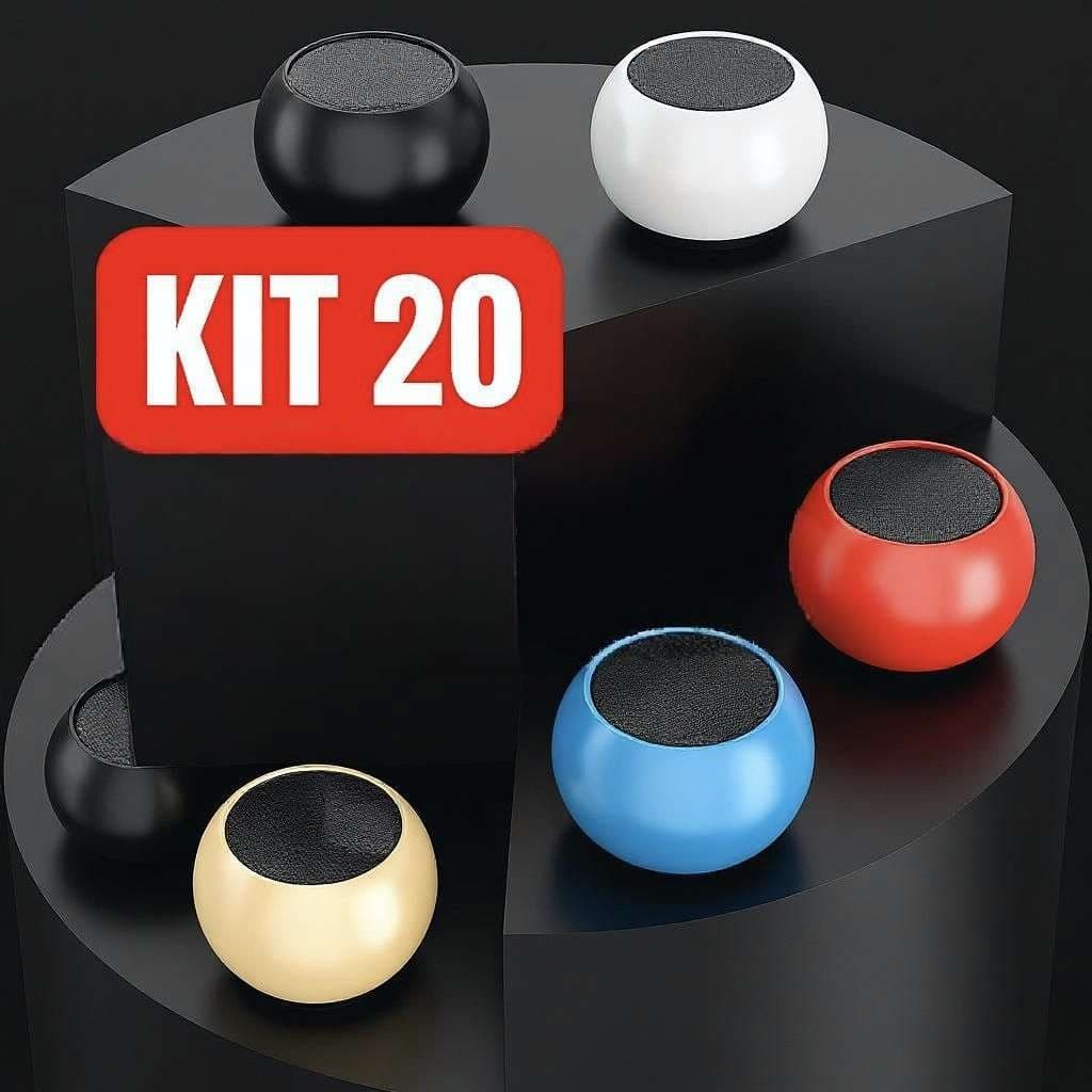 Kit 20 Caixa de Som Bluetooth M3 TWS 3W Metal Potente Portátil Bateria Longa Duração À Prova D'água Cores Misturadas