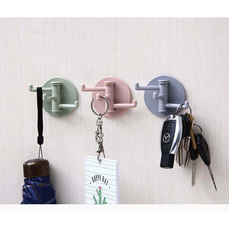 Gancho De Parede Porta Multifuncional Gancho Adesivo Para Banheiro/Cozinha/Casa Gancho com 3 Seções