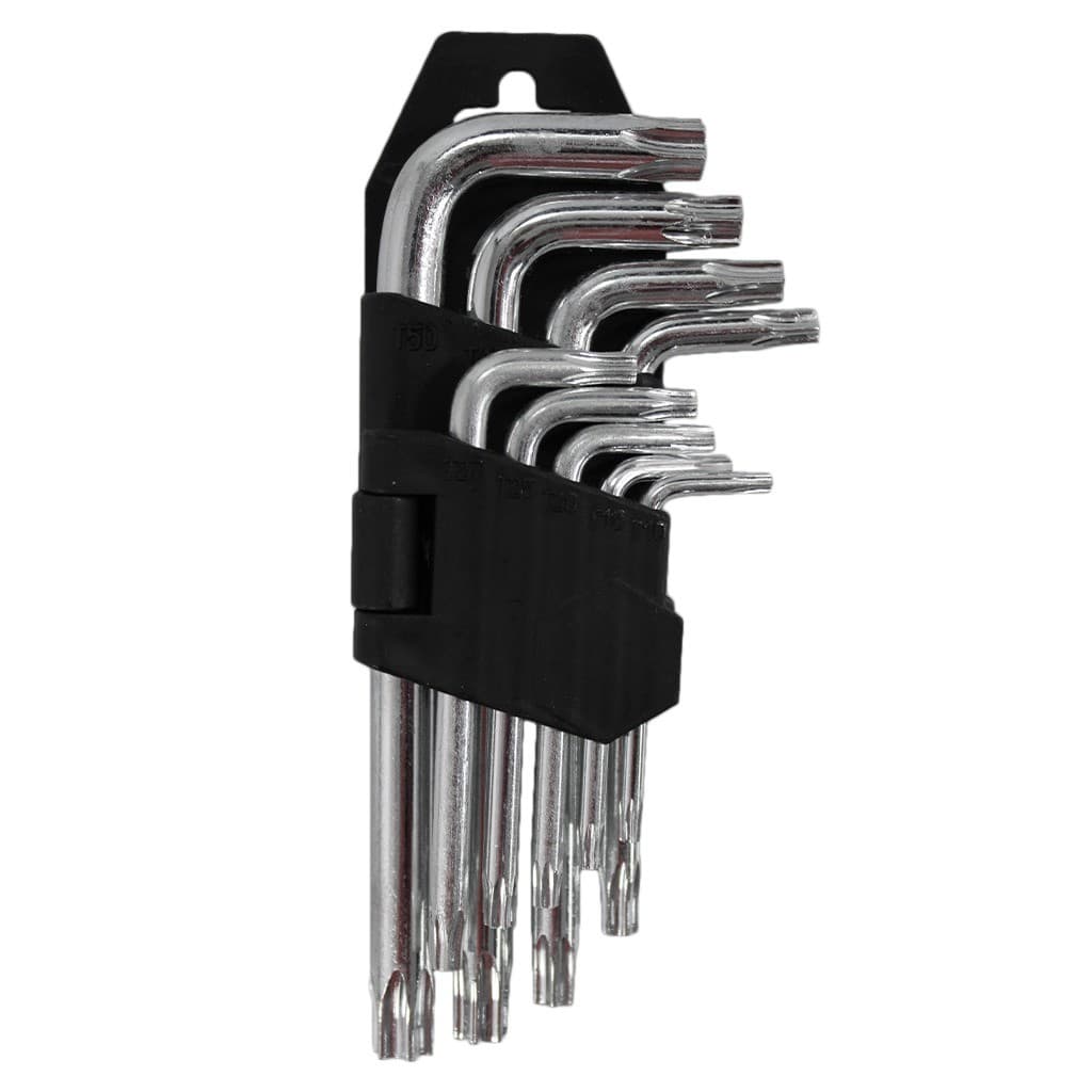 Kit Ferramenta Chave Torque Torx Tipo L 9 Peças Aço