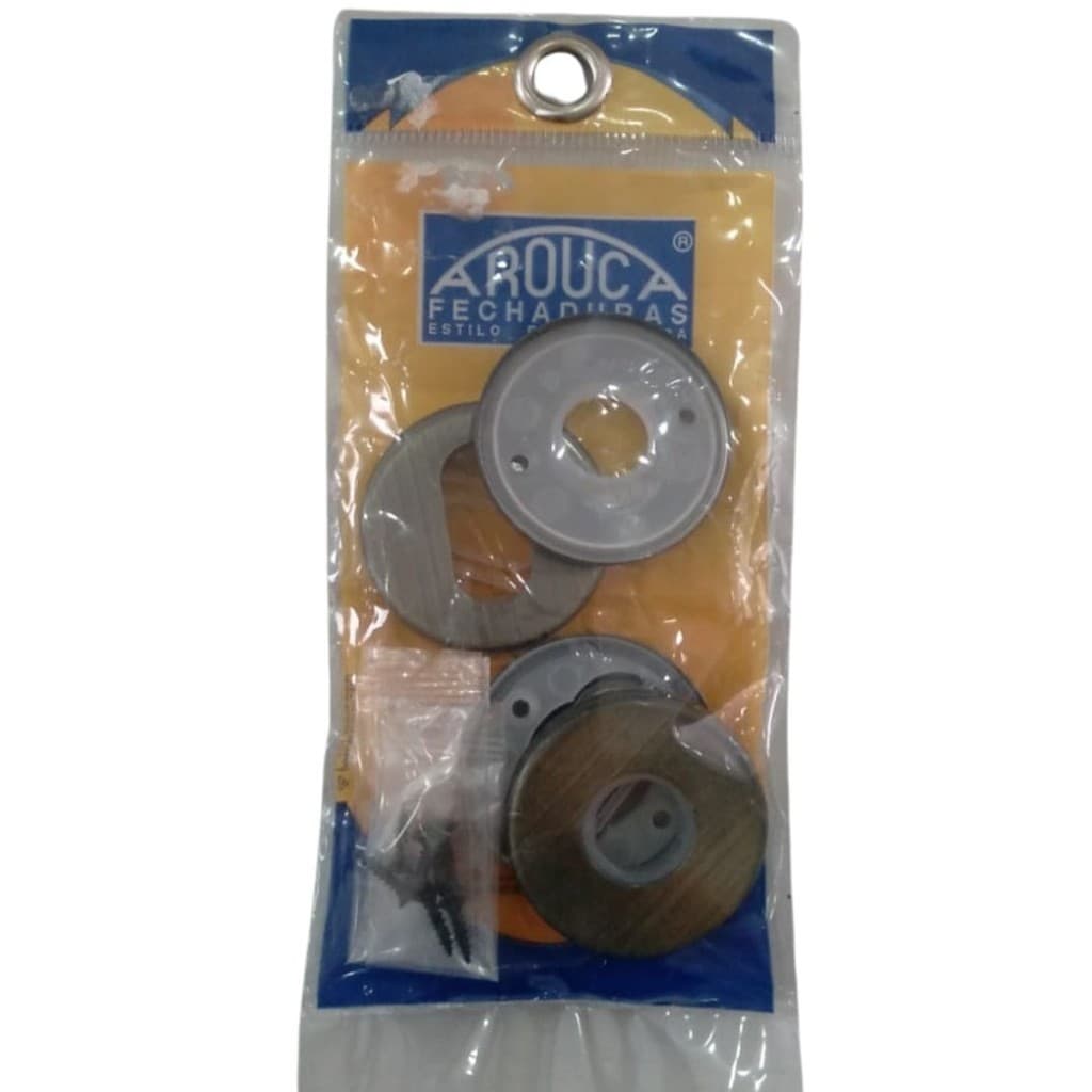 Conjunto de Rosetas Inox Arouca Modelo 084 Furo Maçaneta + Externa