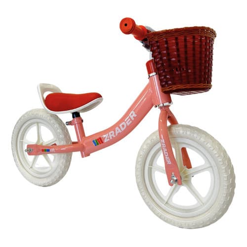 Bicicleta De Equilíbrio Infantil Cestinha Aro 12 Rosa Zrader