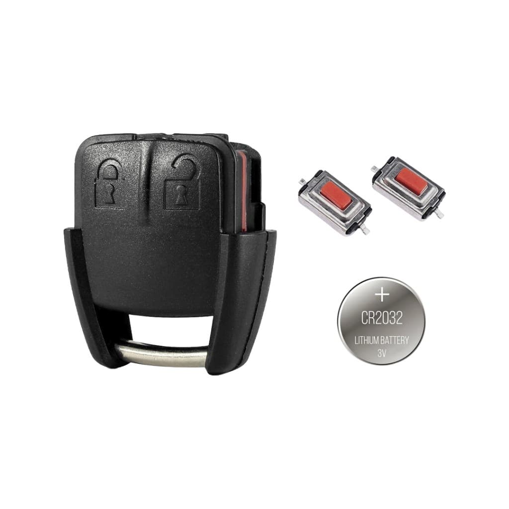 Kit Capa Controle Chave Celta Astra Agile Prisma 2 Botões + Bateria