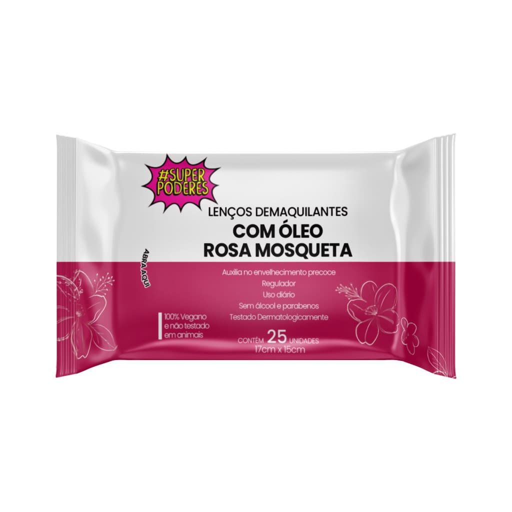 Lenços Demaquilante com Óleo Rosa Mosqueta