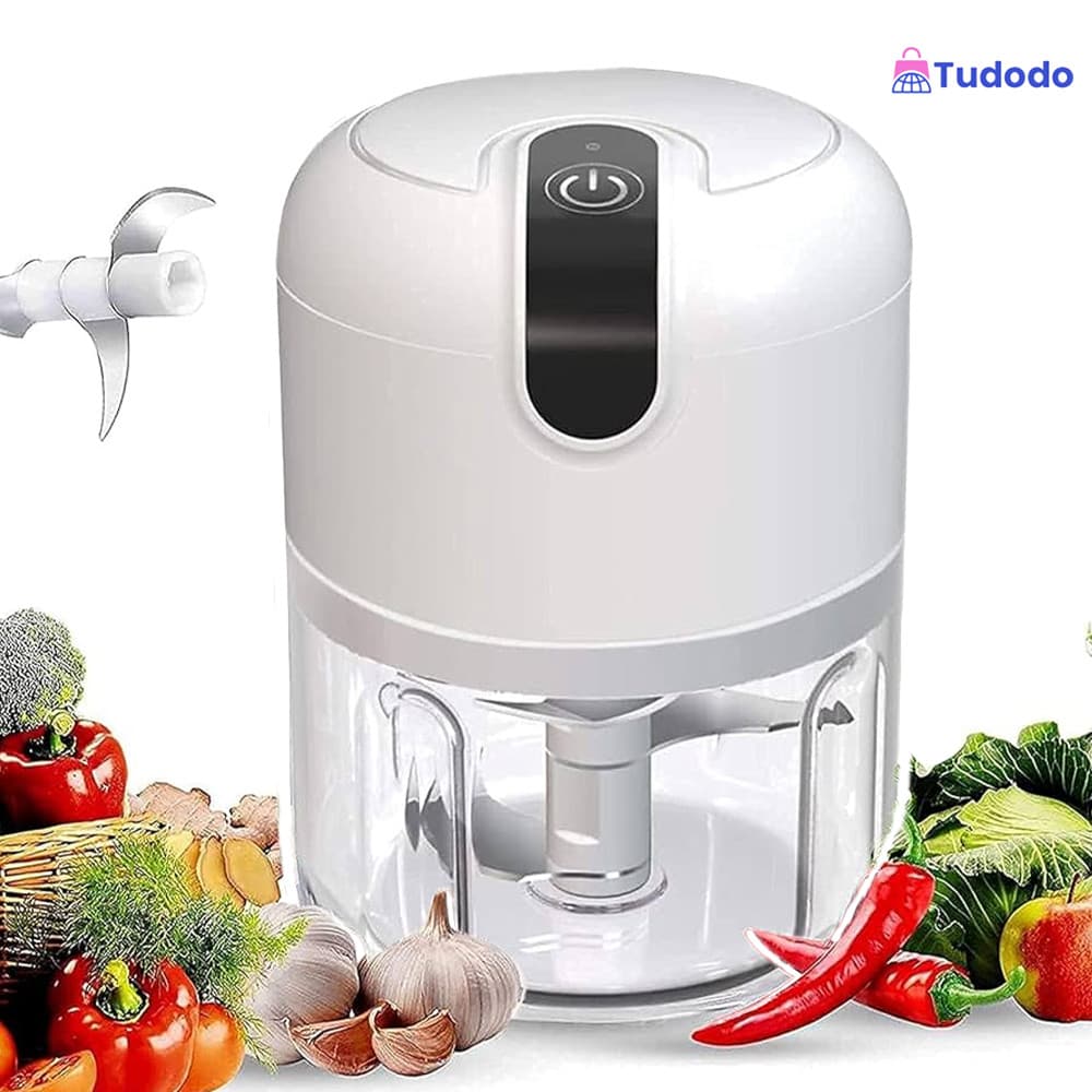 Mini Processador Triturador Sem Fio Elétrico 250ML De Alimentos Para Legumes Alho Usb Triturador De Alho