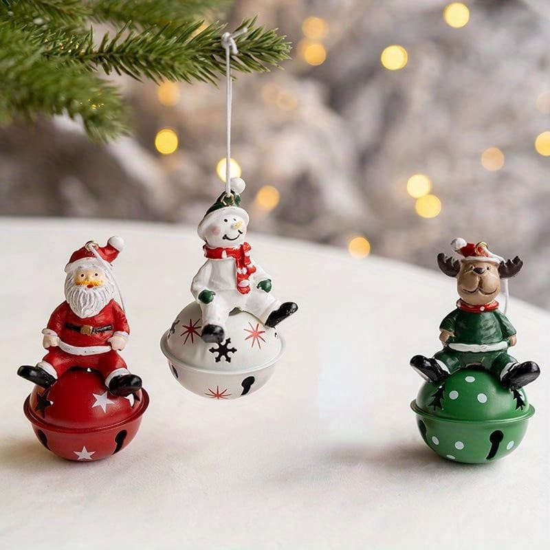 Natal Novo Produto Arte De Ferro Sino De Velho Boneco De Neve Elk Pingente Decoração Da Árvore Decorações