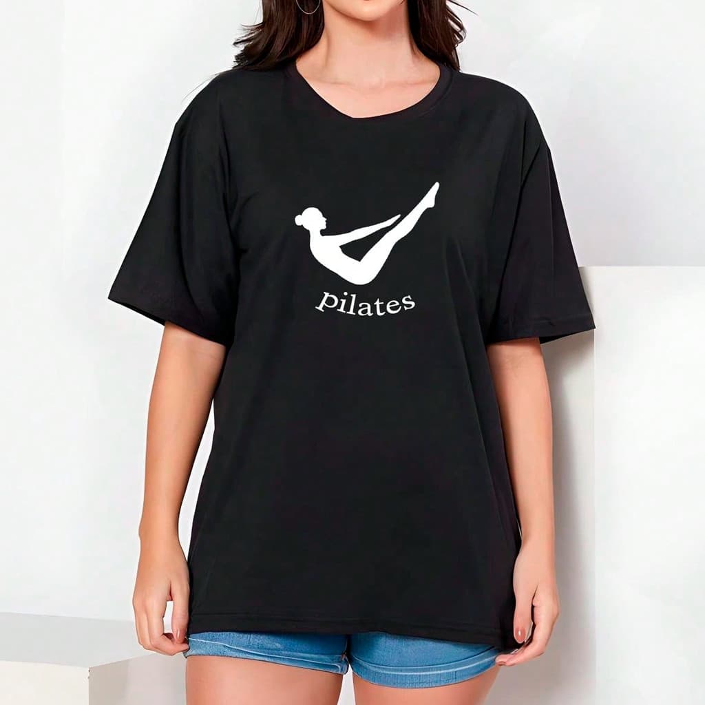 Camiseta Estampada Feminina Pilates Desenho Original Fisioterapia Fitness Esporte 100% Algodão