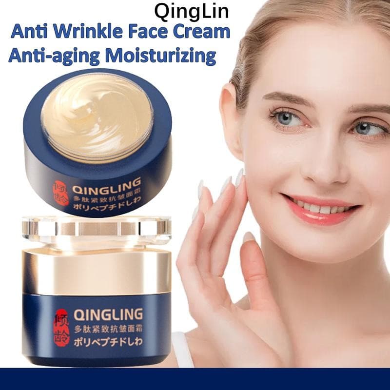 Creme Facial Antirrugas Reafirmante Polipeptídeo , QingLin , 50G , Iluminador E Reparador , Hidratante Antienvelheciment