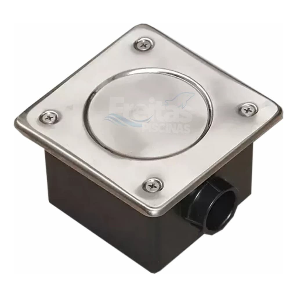 Caixa De Passagem Para Iluminação Led De Piscinas Tampa Inox Quadrado