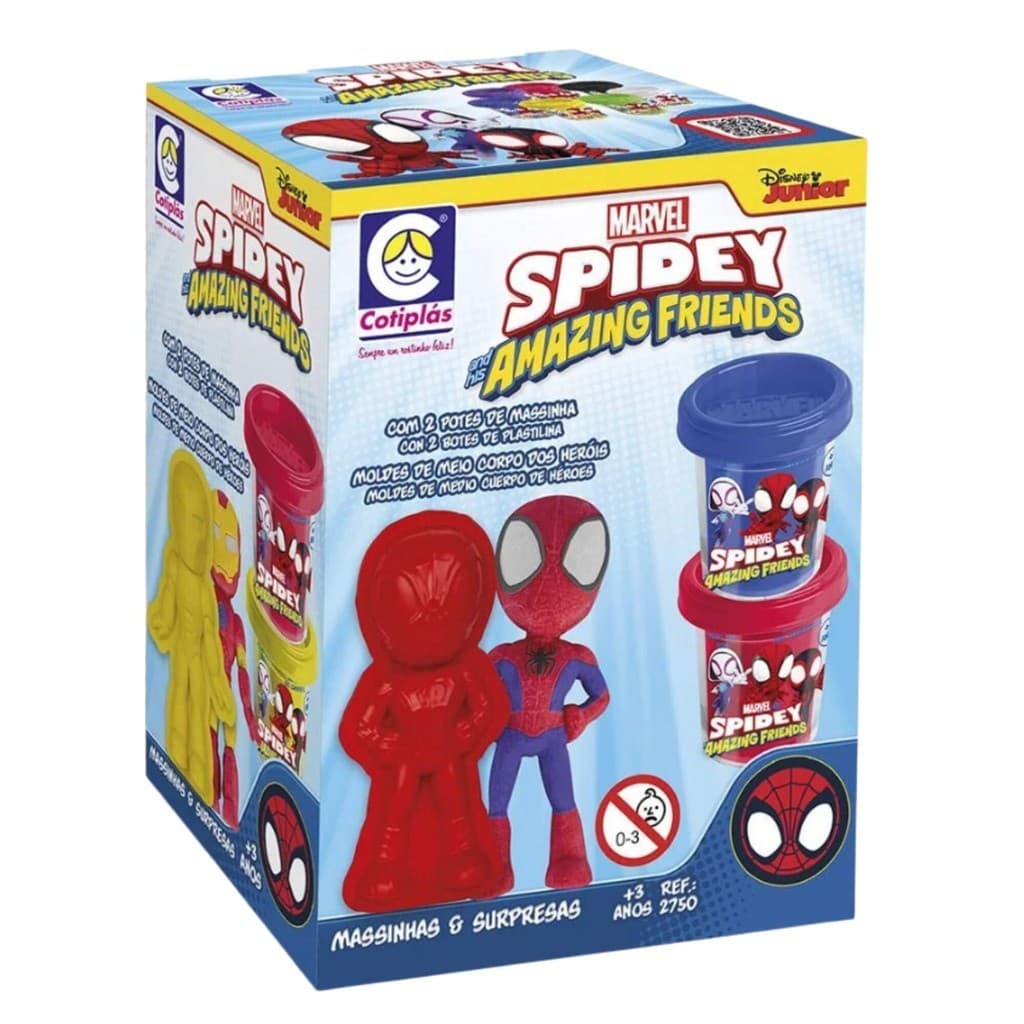 1 Brinquedo Infantil Massinha Spidey Amigos Marvel Sortido Unitário Cotiplas 2750 Massa de Modelar