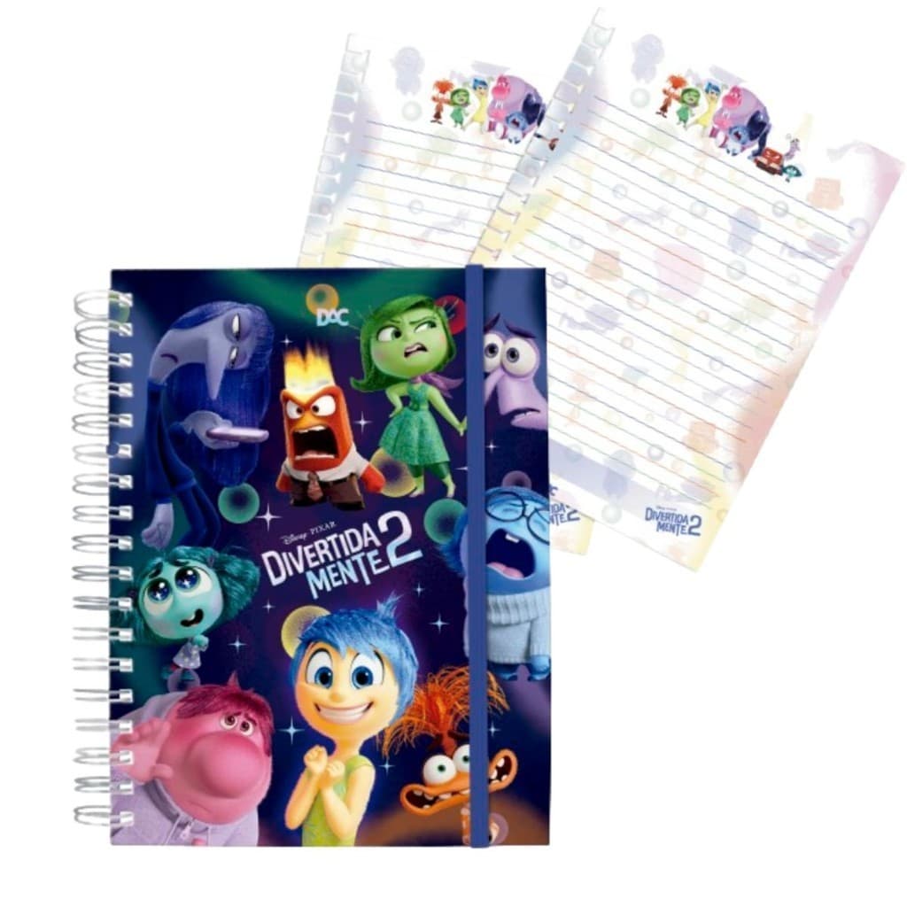 Kit Caderno Smart Universitário Divertidamente 2 Com Refil Extra Capa Dura Personalizado